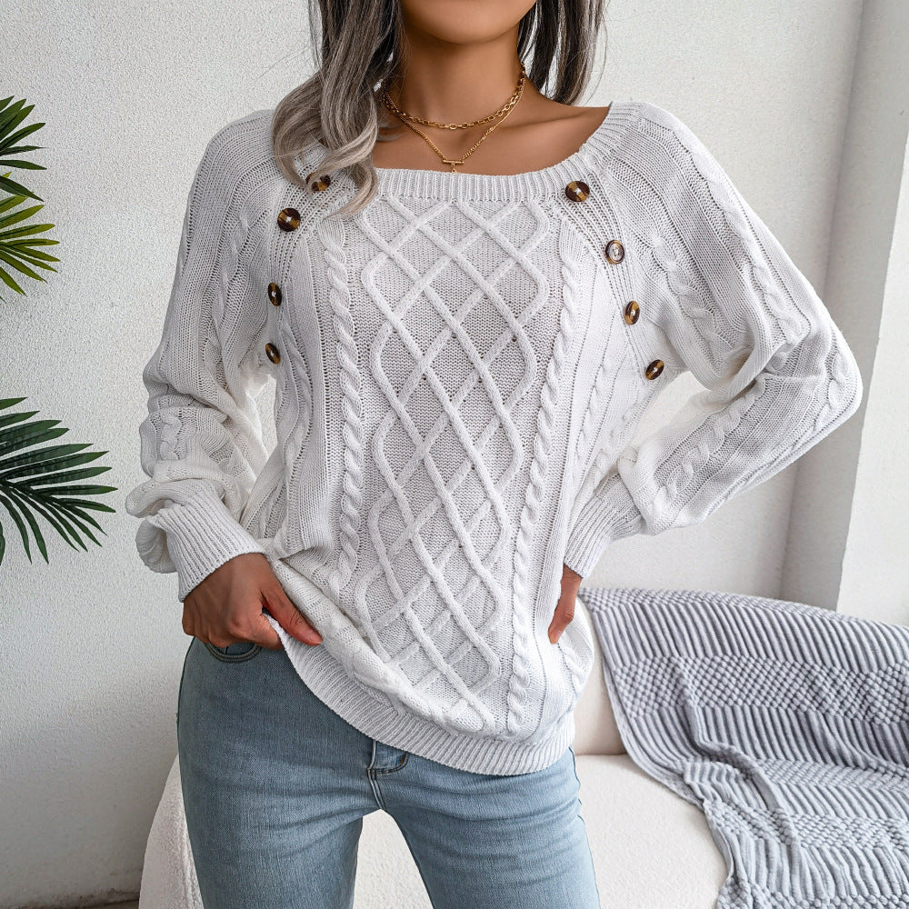 Square Neck Light Knitted Sweater