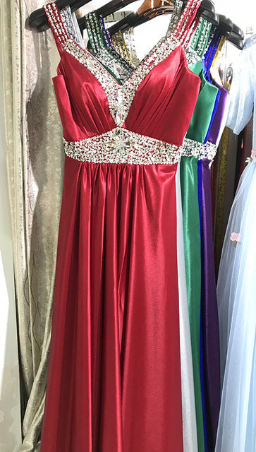 A-Line Elegant Gowns Long Evening Dress
