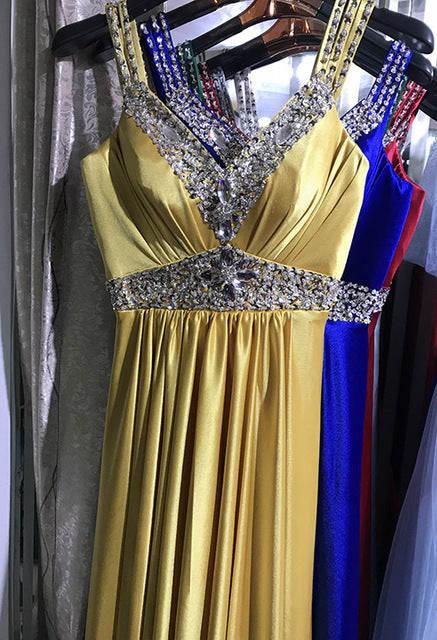 A-Line Elegant Gowns Long Evening Dress