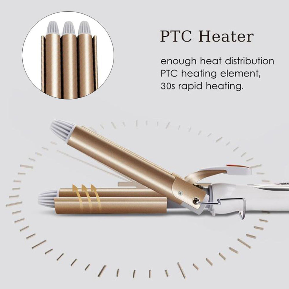Three-Cylinder Ceramic Curling Iron