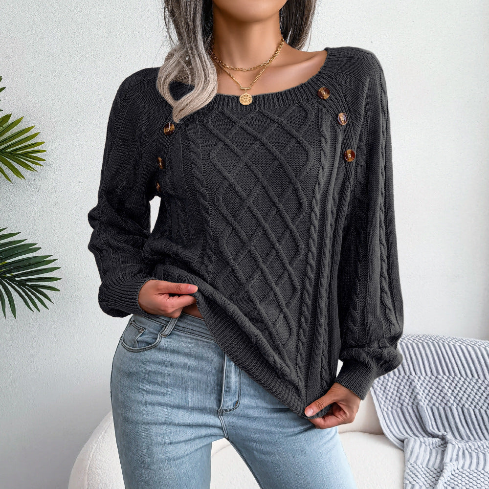Square Neck Light Knitted Sweater