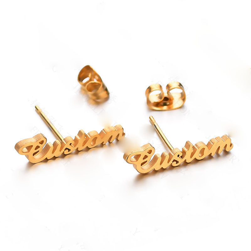 Personalization Customize Alloy Earrings With Name