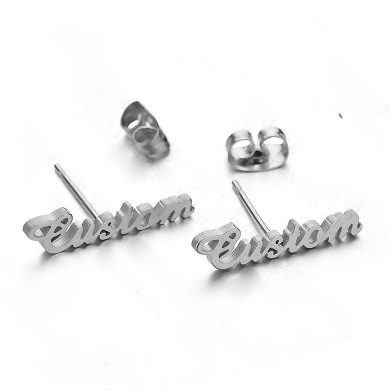 Personalization Customize Alloy Earrings With Name