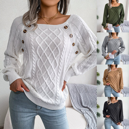 Square Neck Light Knitted Sweater