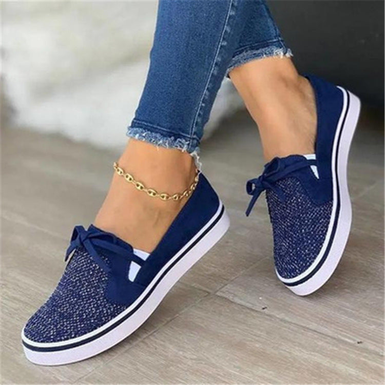 Lace-up Canvas Flat Shoes For Women