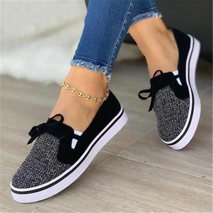Lace-up Canvas Flat Shoes For Women