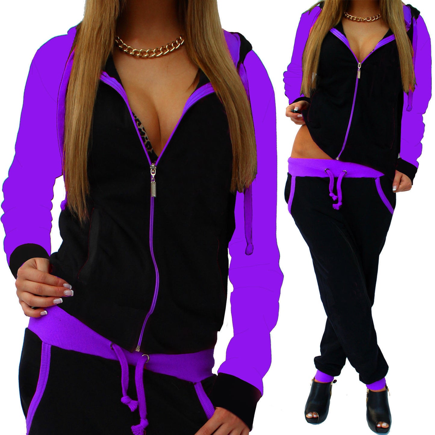 Women's Casual Knitted Sportswear Suit