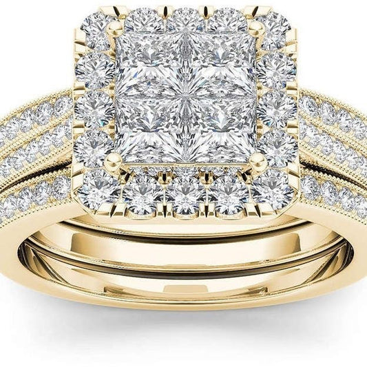 Gold-plated Inlaid Zircon Ring