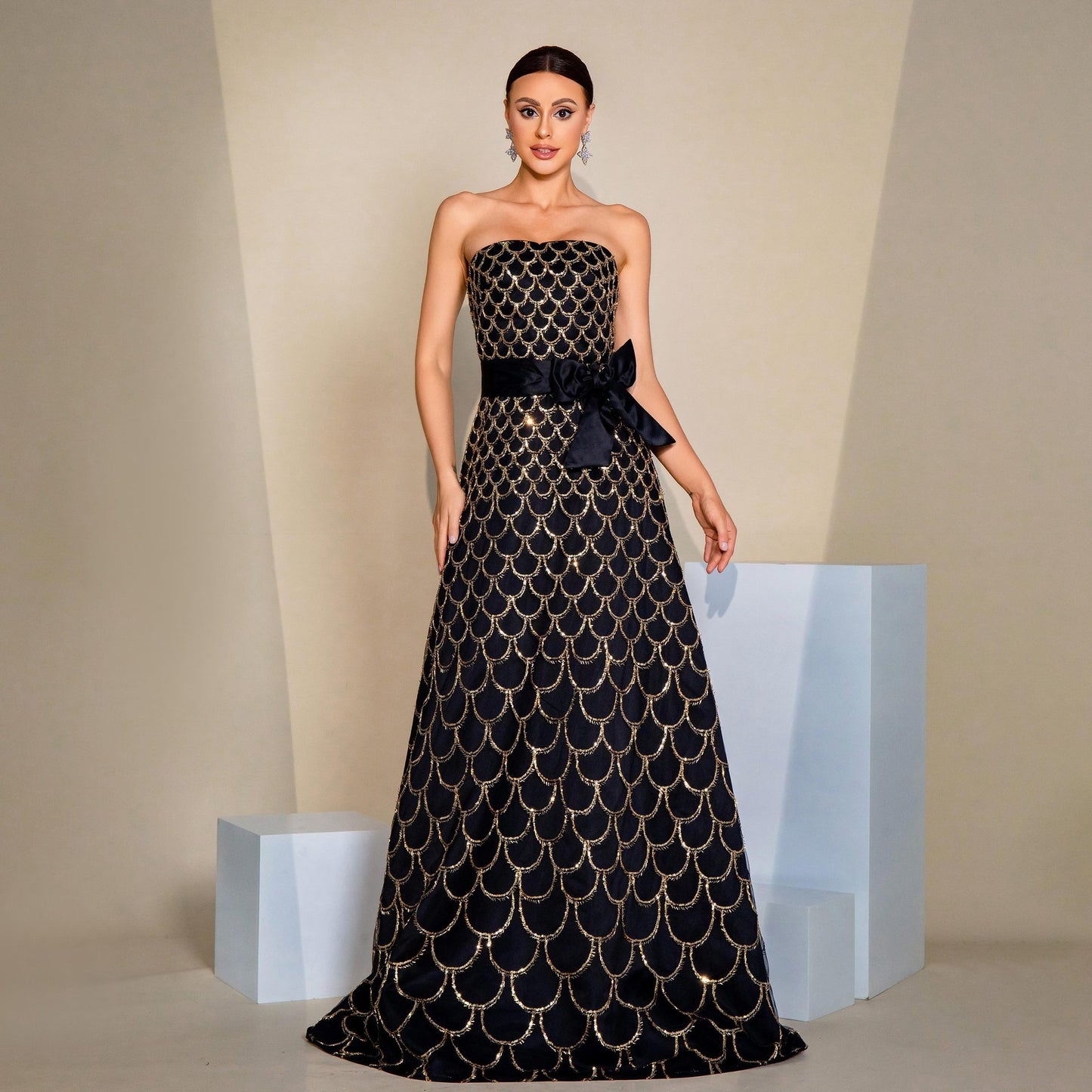 Swing Sequined Evening Dress
