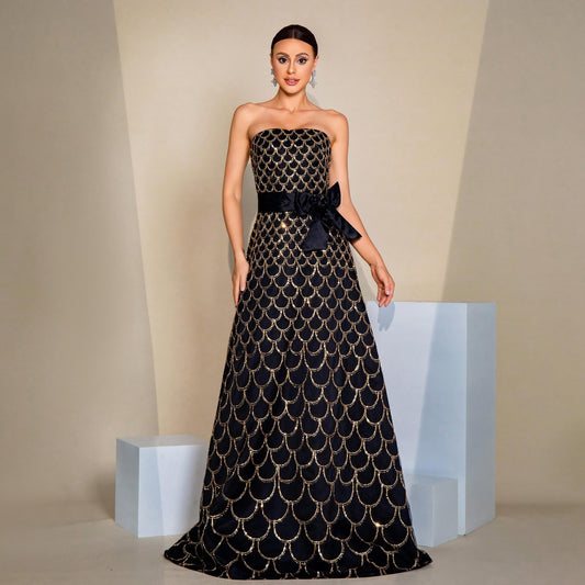 Swing Sequined Evening Dress