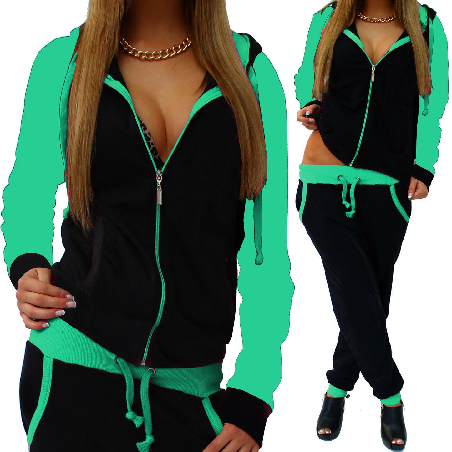 Women's Casual Knitted Sportswear Suit