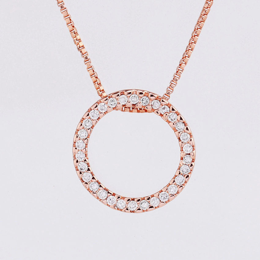 Round Zircon Pendant Necklace