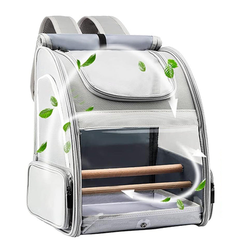 Pet travel cage with upgraded tray and standing perch