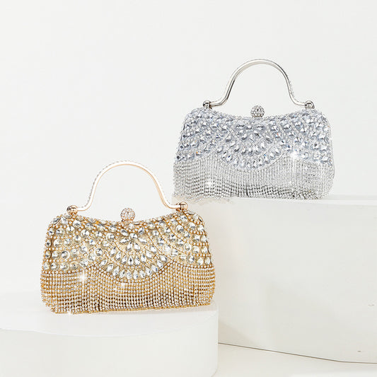 Rhinestone Tassel Portable Chain Clutch