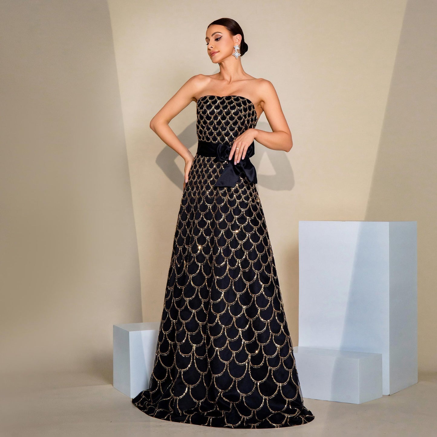 Swing Sequined Evening Dress