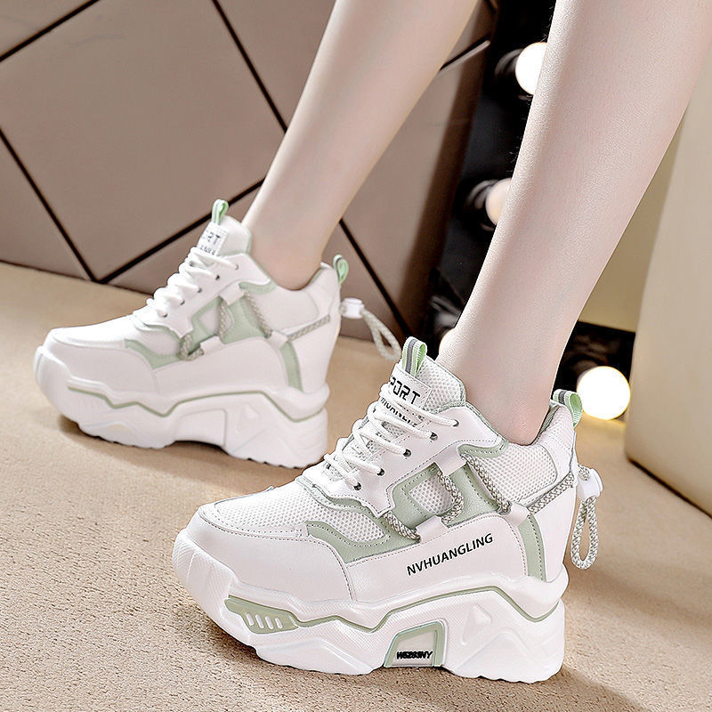 Slimming Thick Bottom Increased Leisure Sports White Shoes
