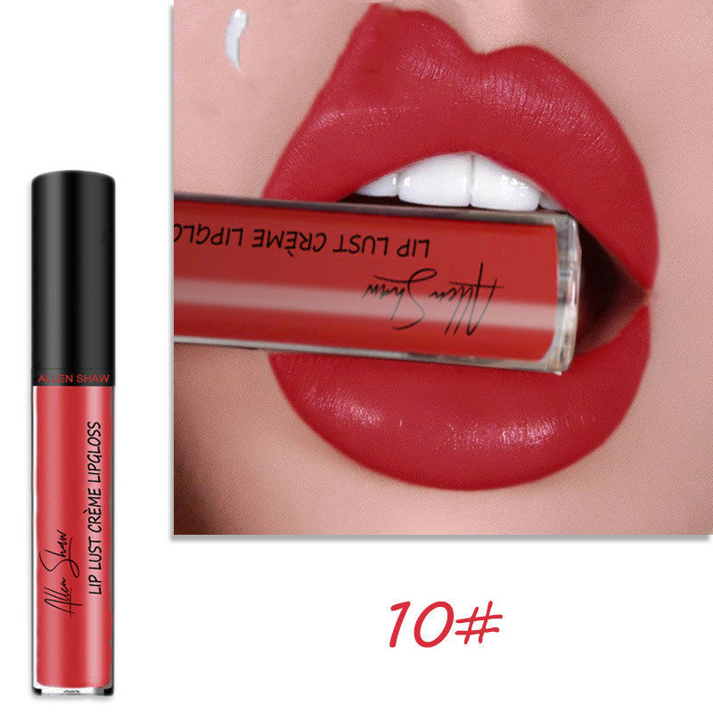 You Buy For Me long-lasting shiny lip gloss in vibrant red shade applied to lips for a bold look