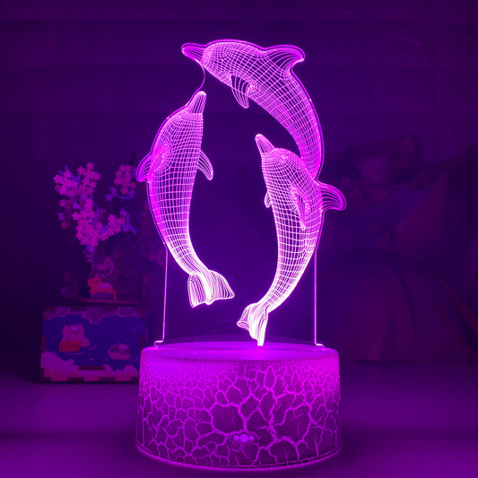 3D Dolphin Shape LED Night Light