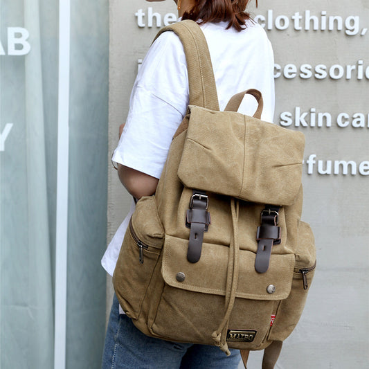 Canvas Backpack Large-capacity Bucket