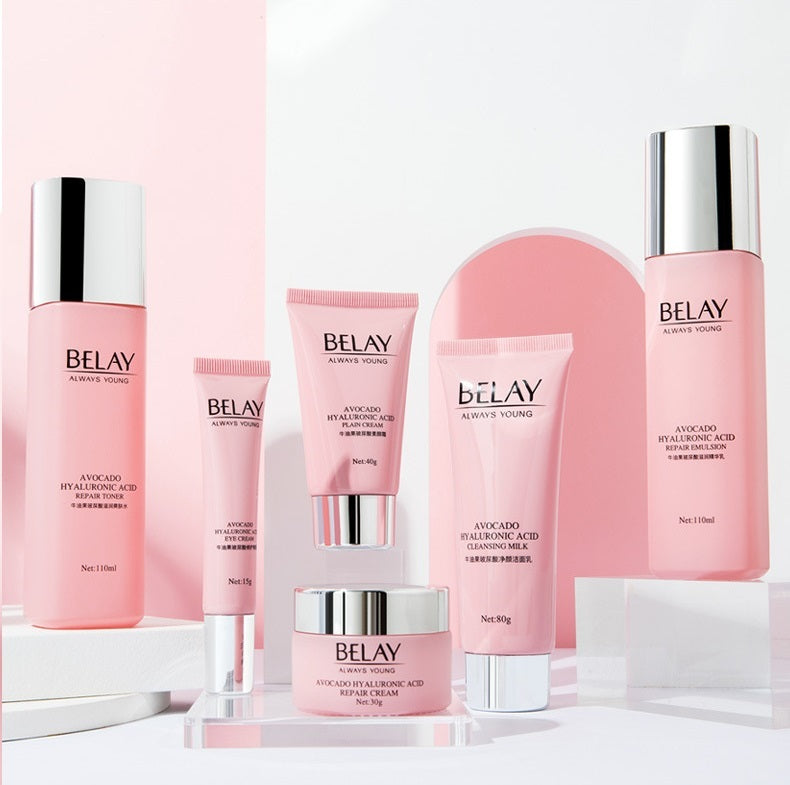 You Buy For Me face beauty set for repair and moisturization with various skincare products in pink packaging