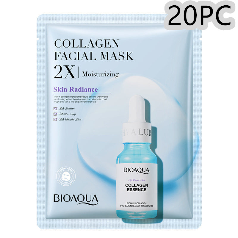 BioAqua collagen face mask with moisturizing essence for skin radiance and hydration