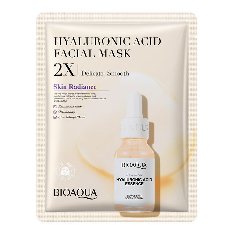BioAqua Hyaluronic Acid Facial Mask with Collagen Face Mask for Hydrated and Radiant Skin