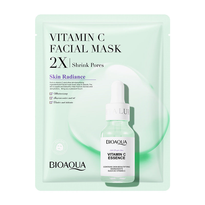 Bioaqua Vitamin C Facial Mask with collagen face mask for enhancing skin radiance and minimizing pores