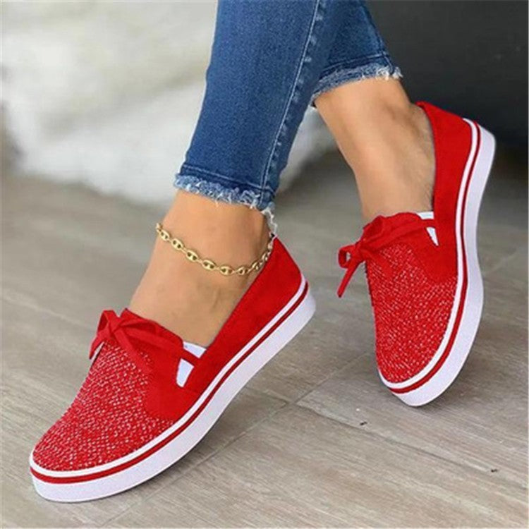 Lace-up Canvas Flat Shoes For Women