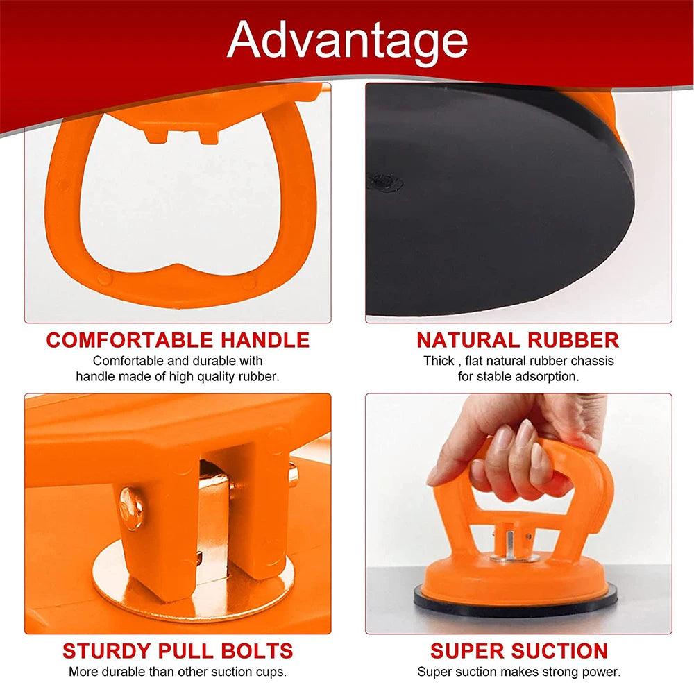 Car dent repair suction cup with comfortable handle and sturdy pull bolts for effective car body repairs