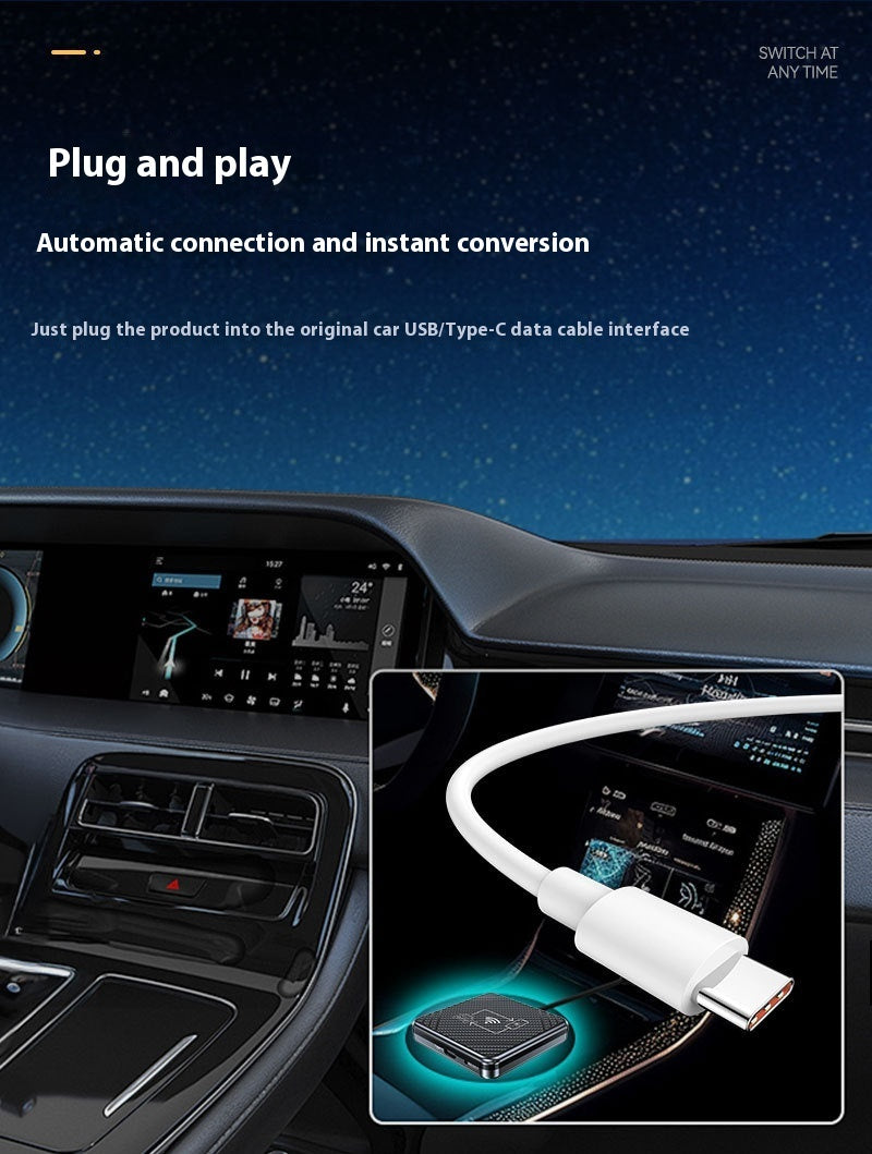 CarPlay Android box for cars with plug and play automatic connection and USB interface