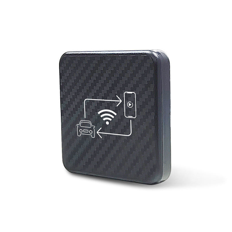CarPlay Android box for cars with a sleek carbon fiber design for seamless connectivity