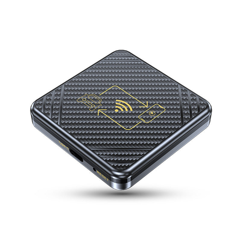 Compact CarPlay Android box for cars with a sleek design and wireless connectivity
