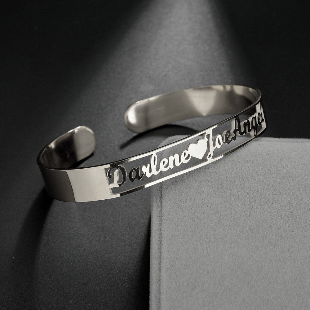 Personalized custom name bracelet designed with elegant script for unique gifting