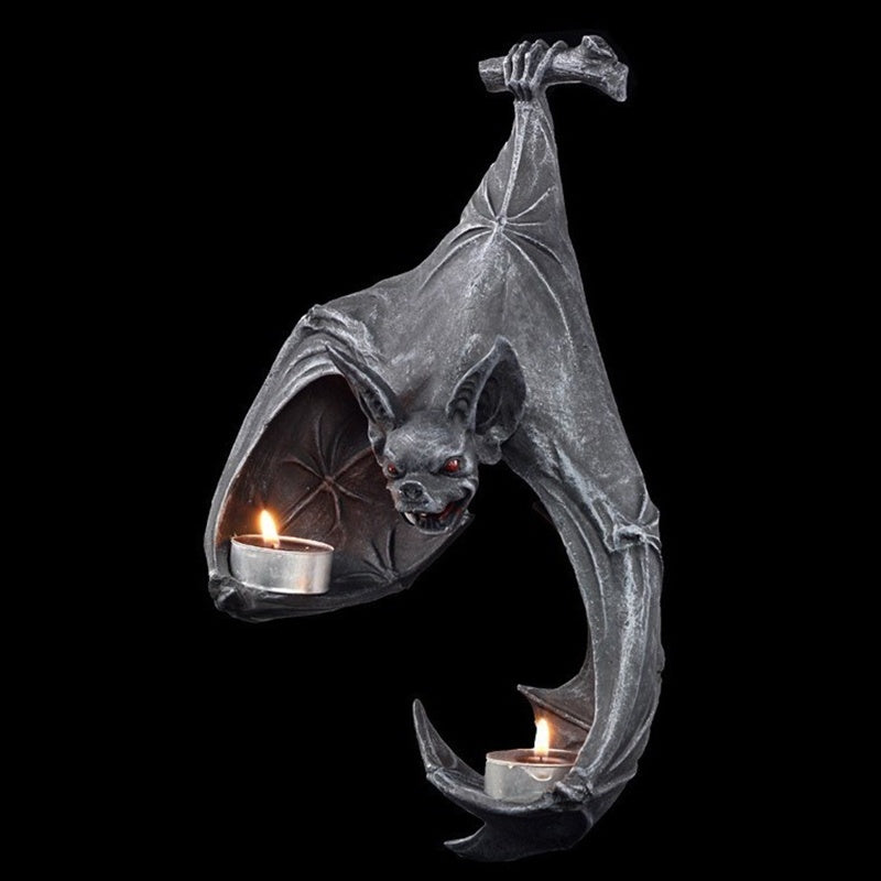 Bat Wall Hanging Candlestick Resin Decoration