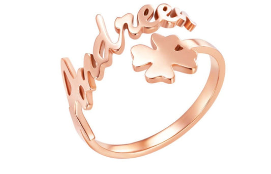 Customized Titanium Steel Name Ring