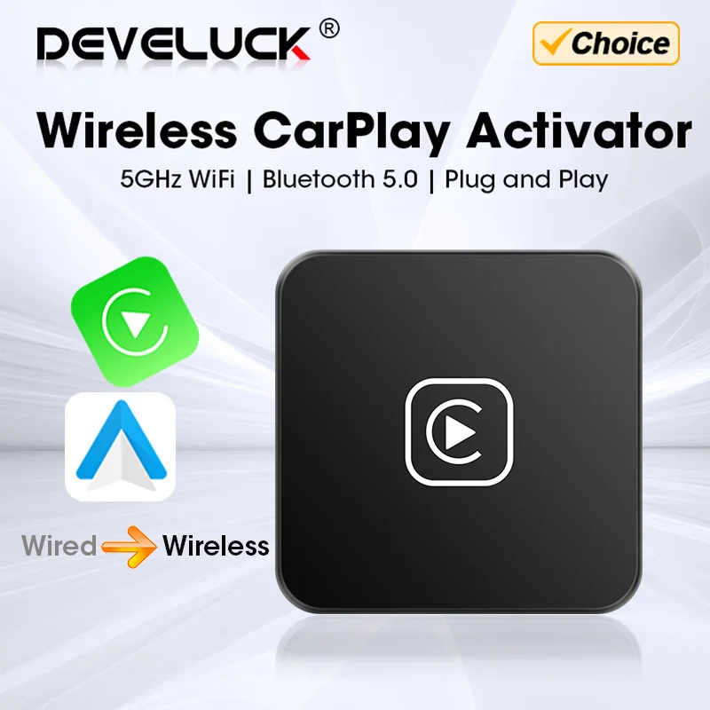Universal CarPlay Android Auto Box for Wireless Connection with 5GHz WiFi and Bluetooth 5.0