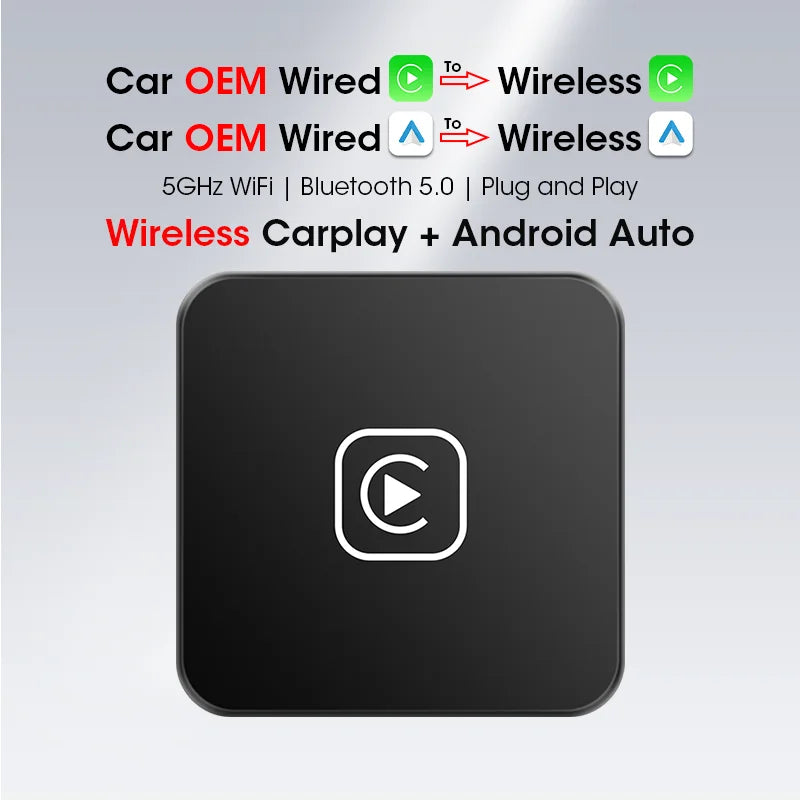 Universal CarPlay Android Auto Box enabling wireless connection for car OEM systems