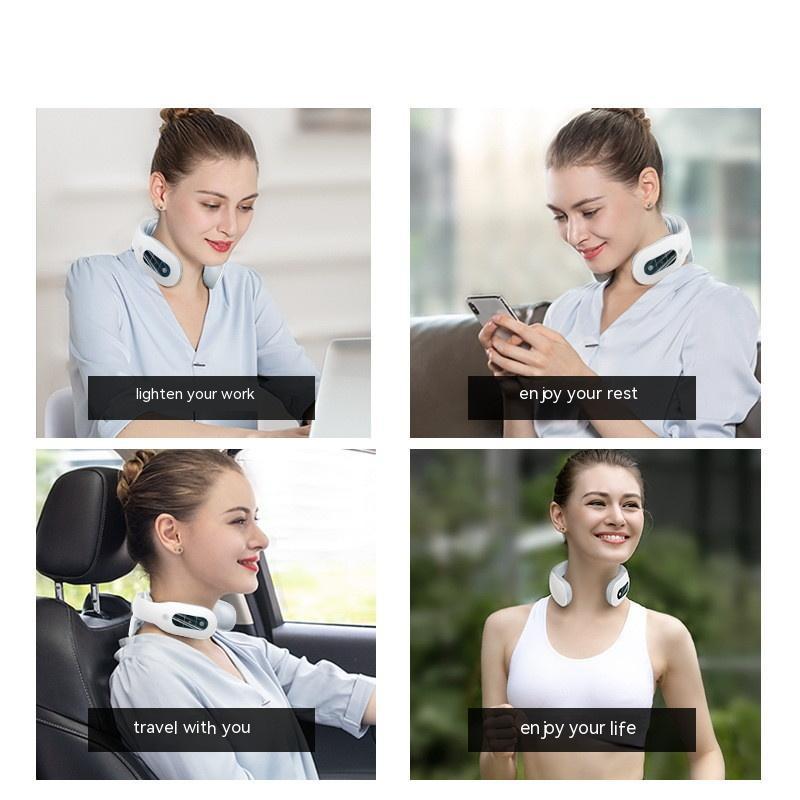 Electric heating neck massager for relaxation at home, work, and while traveling