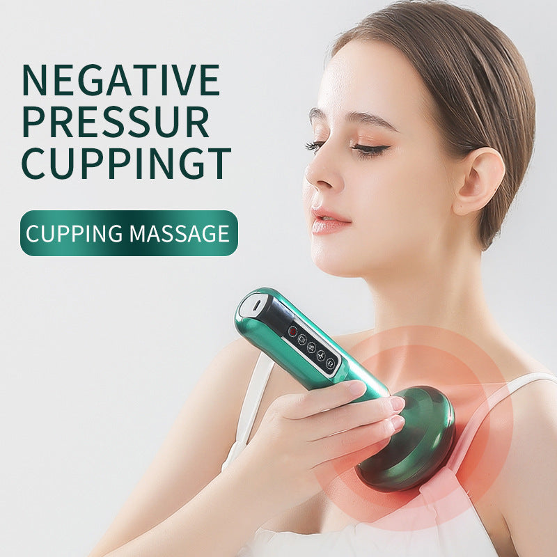Electric vacuum cupping massager designed for negative pressure cupping and soothing massage therapy