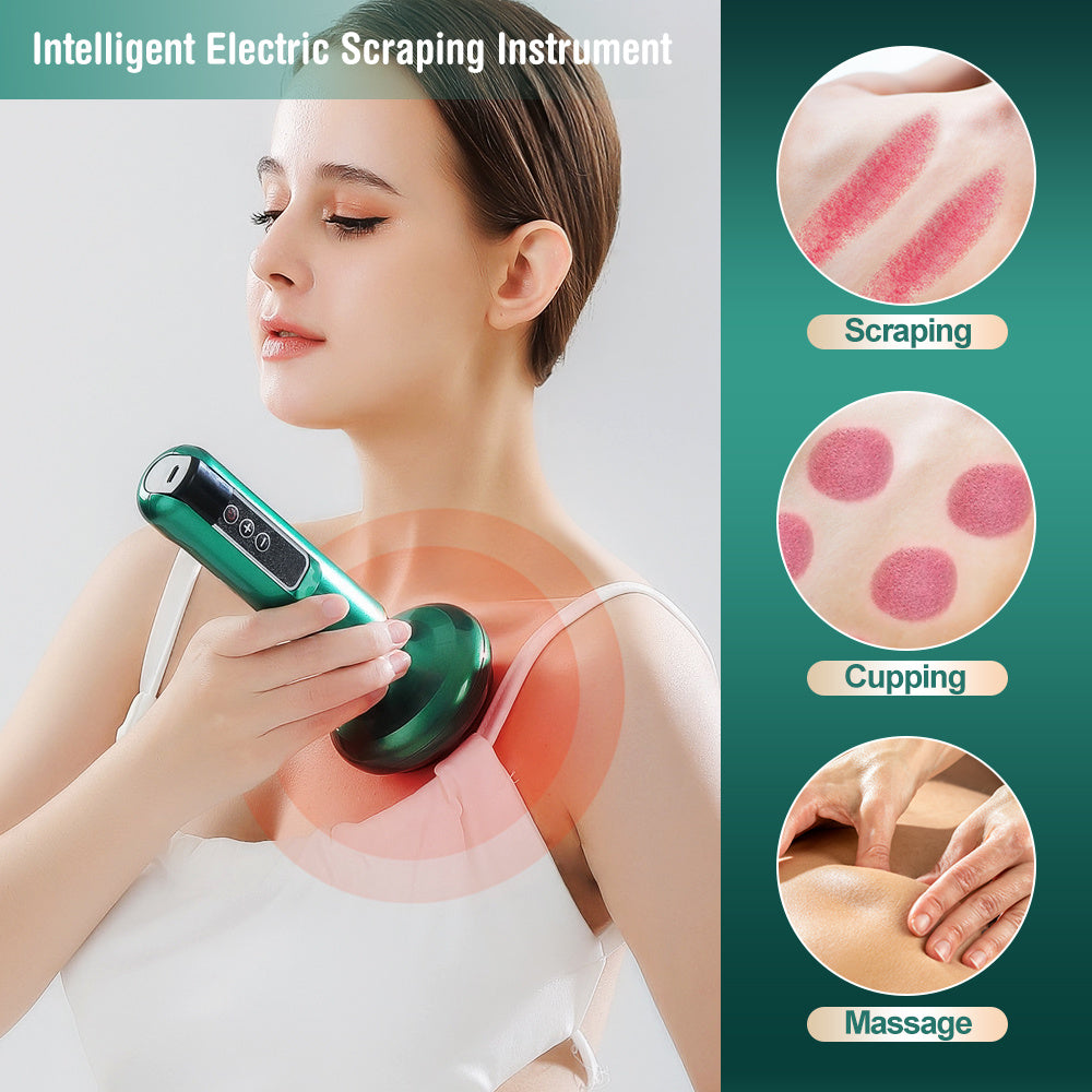 Electric vacuum cupping massager for soothing pain relief and promoting relaxation through cupping therapy