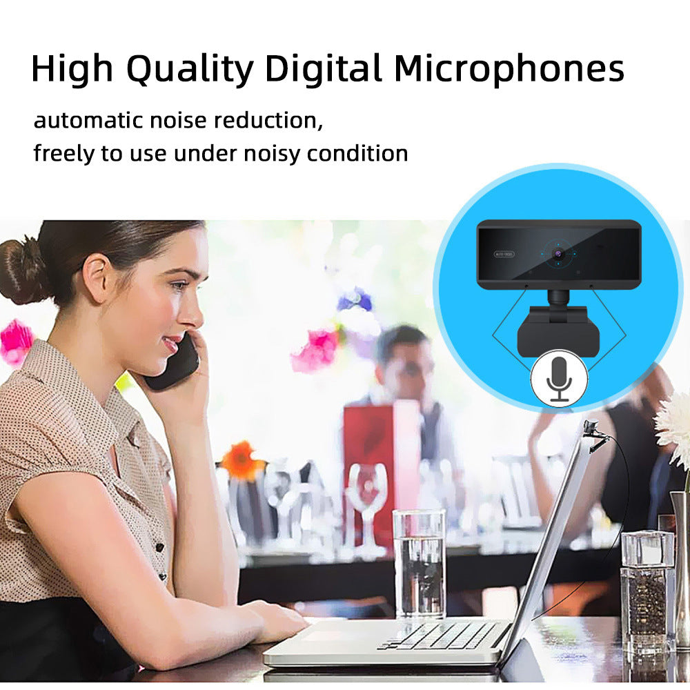 High-Quality Computer Webcam with Automatic Noise Reduction for Clear Video Calls