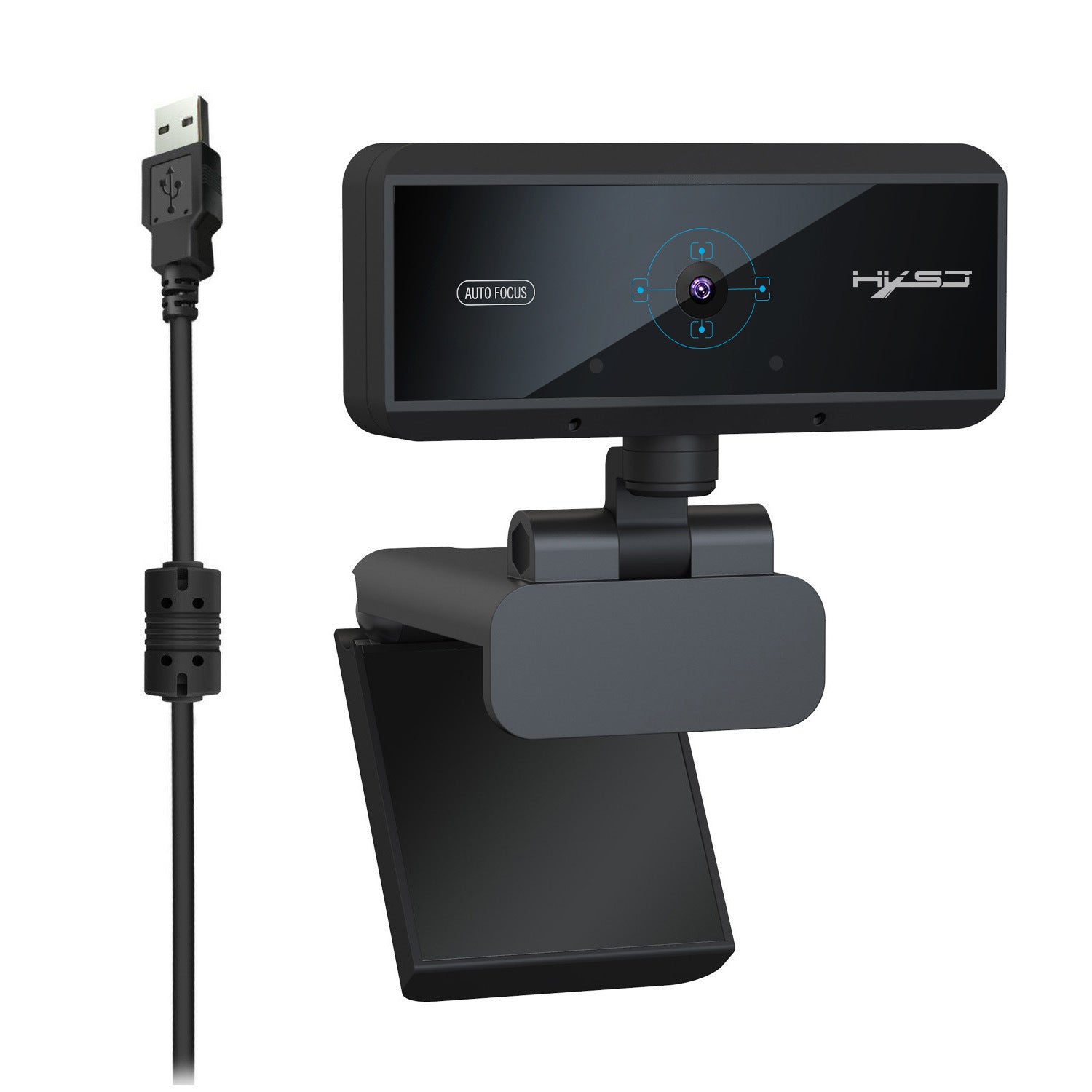 High-quality computer webcam with adjustable clip and built-in microphone for clear video calls