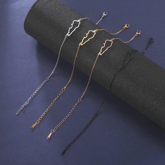 Hollow Lebanon map bracelet available in multiple colors for trendy accessory lovers