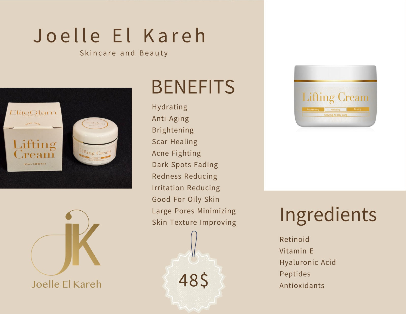 Elite Glam anti-aging toner by You Buy For Me with hydrating and brightening benefits for youthful skin