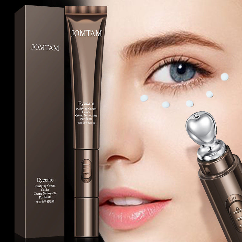 Jomtam Eyecare Firming Electric Eye Cream Tube with Metal Roller for Enhanced Skincare Treatment