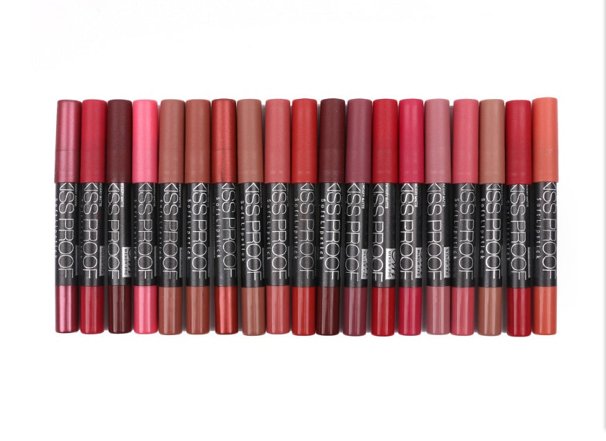 Variety of Kissproof Lipstick Matte in different shades from youbuyforme for long-lasting color