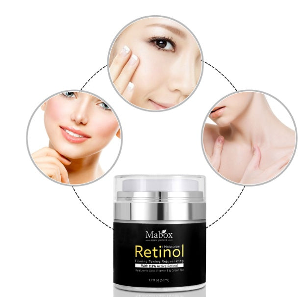 Mabox Retinol Cream for anti-aging and skin rejuvenation, featuring the best whitening lotion for brightening skin
