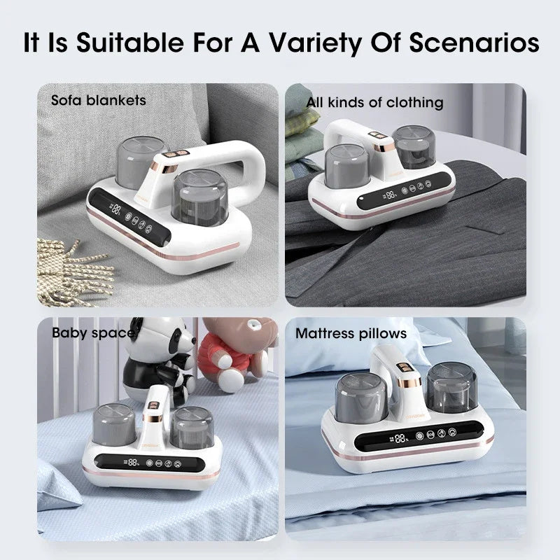 Versatile mattress cleaning vacuum for sofa blankets, clothing, and baby spaces