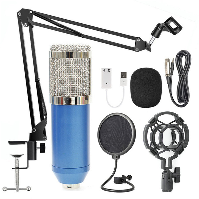 Microphone stand set professional with adjustable arm, shock mount, and accessories for studio recording
