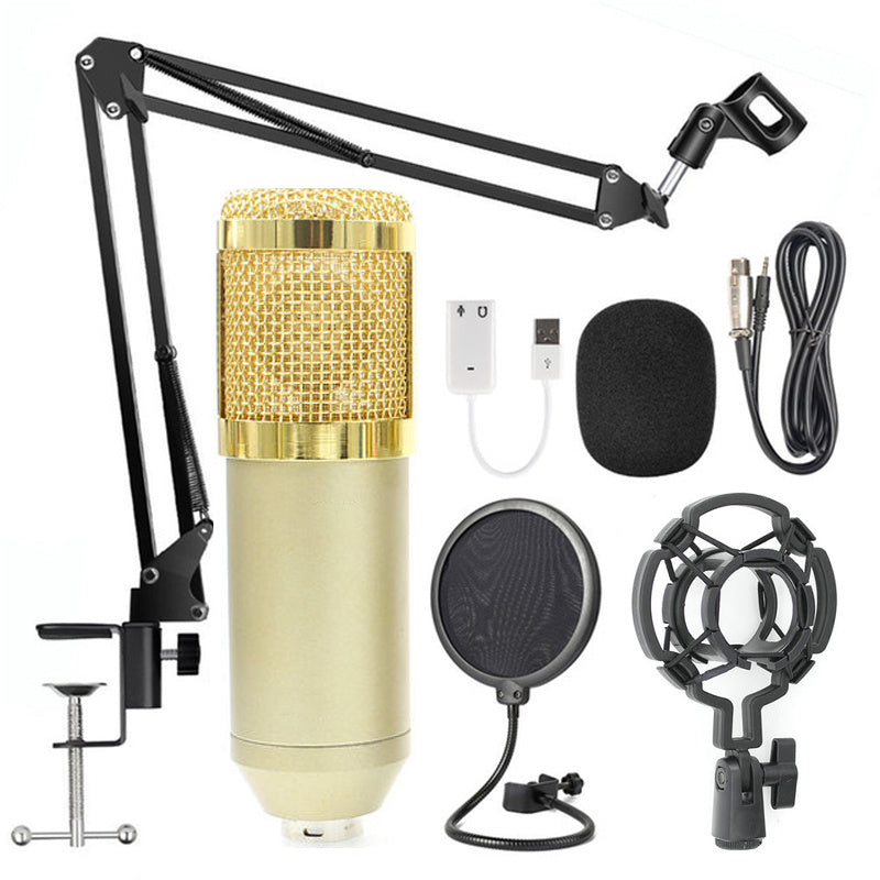 Microphone stand set professional with adjustable arm, shock mount, and accessories for recording quality sound